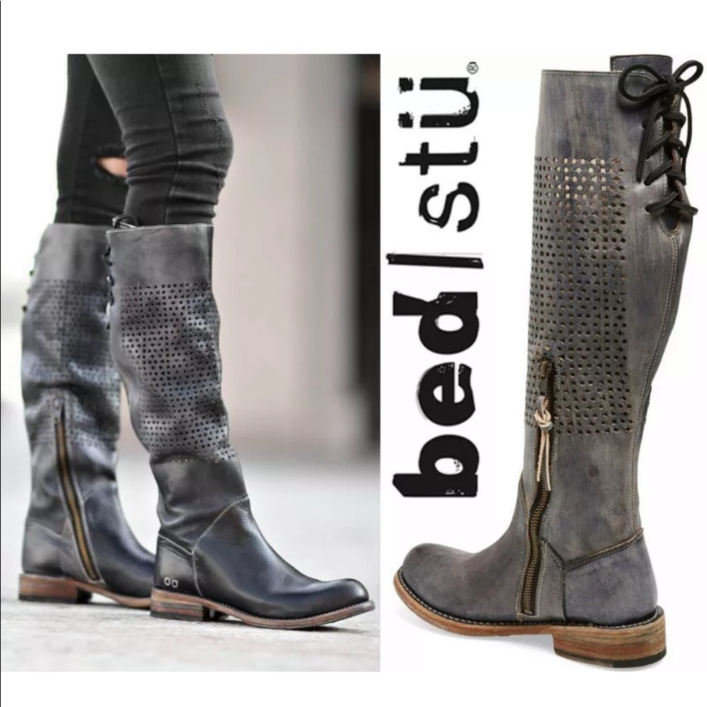 BED STU Cambridge moto style knee high boot
